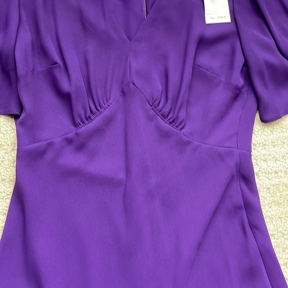 SOLD Ralph Lauren NWT Flutter-Sleeve V-Neck Empire-Waist Dress in Purple Size 6 - Picture 6 of 14